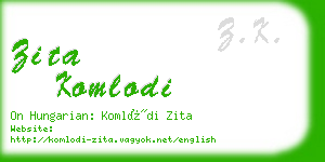 zita komlodi business card